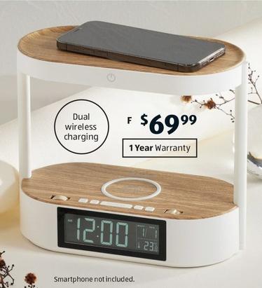 Dual Wireless Charging Clock offers at $69.99 in ALDI