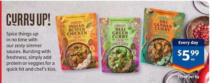 Curry Up! offers at $5.99 in ALDI