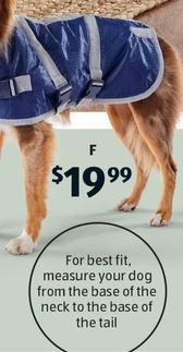 Dog Jacket – Medium Or Large offers at $19.99 in ALDI