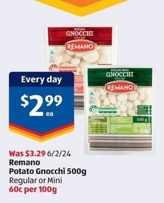 Remano - Potato Gnocchi 500g offers at $2.99 in ALDI