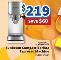 Sunbeam - Compact Barista Espresso Machine offers at $219 in Bi-Rite