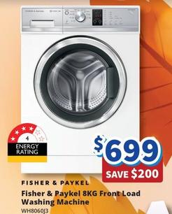 Fisher & Paykel - 8kg Front Load Washing Machine offers at $699 in Bi-Rite
