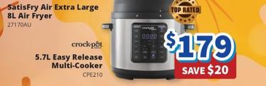 Crock Pot - 5.7l Easy Release Multi-cooker offers at $179 in Bi-Rite