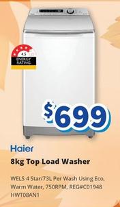 Haier - 8kg Top Load Washer offers at $699 in Bi-Rite