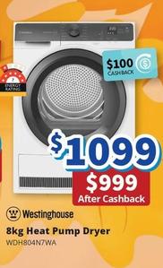 Westinghouse - - 8kg Heat Pump Dryer offers at $1099 in Bi-Rite