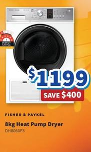 Fisher & Paykel - 8kg Heat Pump Dryer offers at $1199 in Bi-Rite