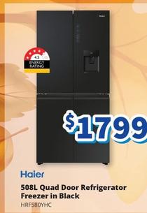 Haier - 508l Quad Door Refrigerator Freezer In Black offers at $1799 in Bi-Rite