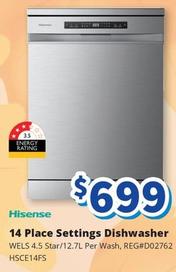 Hisense - 14 Place Settings Dishwasher offers at $699 in Bi-Rite