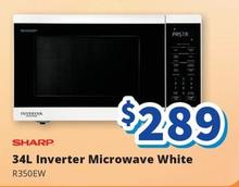 Sharp - 34l Inverter Microwave White offers at $289 in Bi-Rite