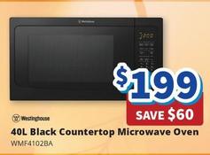Westinghouse - 40l Black Countertop Microwave Oven offers at $199 in Bi-Rite