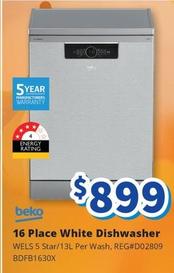 Beko - 16 Place White Dishwasher offers at $899 in Bi-Rite