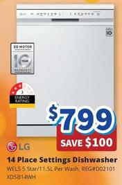 Lg - 14 Place Settings Dishwasher offers at $799 in Bi-Rite