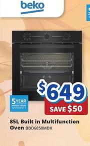 Beko - 85l Built In Multifunction Oven offers at $649 in Bi-Rite