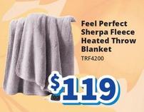 Sunbeam - - Feel Perfect Sherpa Fleece Heated Throw Blanket offers at $119 in Bi-Rite