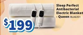 Sunbeam - Sleep Perfect Antibacterial Electric Blanket - Queen offers at $199 in Bi-Rite