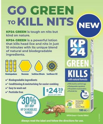 Kp24 - Green + Combo 100m offers at $24.39 in Chemist Warehouse