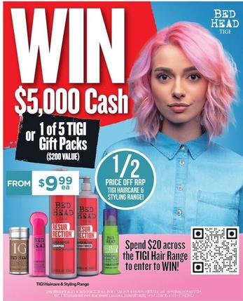 Tigi - Haircare & Styling Range offers at $9.99 in Chemist Warehouse