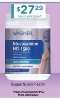 Wagner - Glucosamine Hcl 1500 400 Tablets offers at $27.29 in Chemist Warehouse