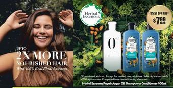 Herbal Essences - Repair Argan Oil Shampoo Or Conditioner 400ml offers at $7.99 in Chemist Warehouse