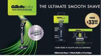 Gillette - Labs Razor +2 Blade Refills Or 8 Cartridges offers at $33.99 in Chemist Warehouse