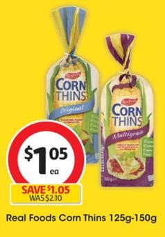 Real Foods - Corn Thins 125g-150g offers at $1.05 in Coles