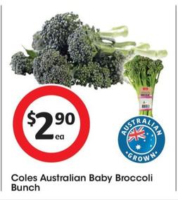 Coles - Australian Baby Broccoli Bunch offers at $2.9 in Coles