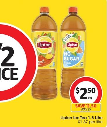 Lipton - Ice Tea 1.5 Litre offers at $2.5 in Coles