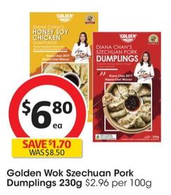 Golden Wok - Szechuan Pork Dumplings 230g offers at $6.8 in Coles