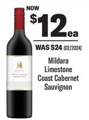 Mildara - Limestone Coast Cabernet Sauvignon offers at $12 in Coles