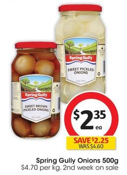 Spring Gully - Onions 500g offers at $2.35 in Coles