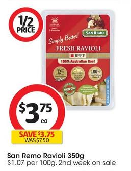 San Remo - Ravioli 350g offers at $3.75 in Coles
