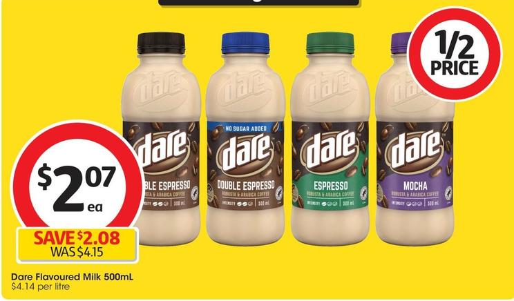 Dare - Flavoured Milk 500ml offers at $2.12 in Coles