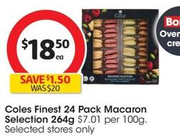 Coles - Finest 24 Pack Macaron Selection 264g offers at $18.5 in Coles