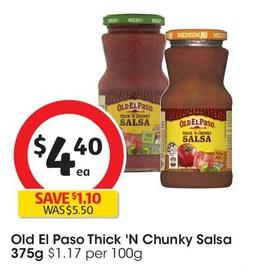 Old El Paso - Thick 'n Chunky Salsa 375g offers at $4.4 in Coles