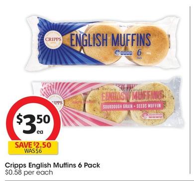 Cripps - English Muffins 6 Pack offers at $3.5 in Coles