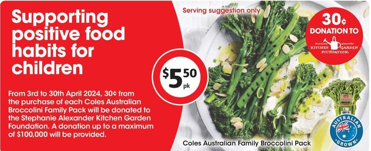 Coles Australian Family Broccolini Pack offers at $5.5 in Coles