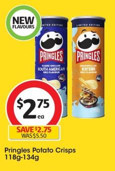 Pringles - Potato Crisps 118g-134g offers at $2.75 in Coles