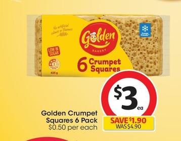 Golden - Crumpet 5 Squares 6 Pack offers at $3 in Coles