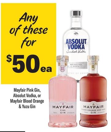 Mayfair - Pink Gin offers at $50 in Coles