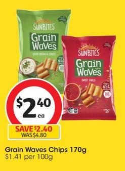 Grain Waves - Chips 170g offers at $2.4 in Coles