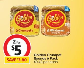 Golden - Crumpet Rounds 6 Pack offers at $5 in Coles