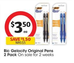Bic - Gelocity Original Pens 2 Pack offers at $3.5 in Coles