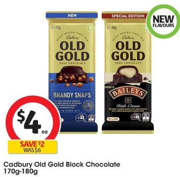 Cadbury - Old Gold Block Chocolate 170g-180g offers at $4 in Coles