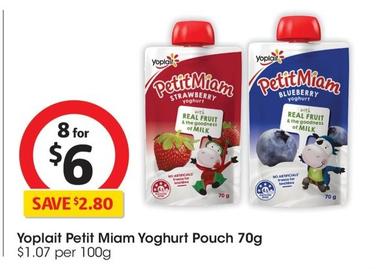 Yoplait - Petit Miam Yoghurt Pouch 70g offers at $6 in Coles