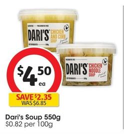 Dari's - Soup 550g offers at $4.5 in Coles