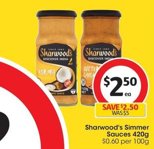 Sharwood's - Simmer Sauces 420g offers at $2.5 in Coles