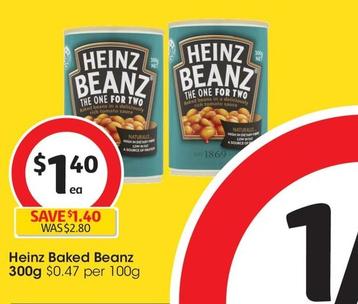 Heinz - Baked Beanz 300g offers at $1.4 in Coles