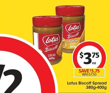 Lotus - Biscoff Spread 380g-400g  offers at $3.75 in Coles
