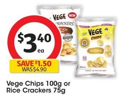 Vege - Chips 100g offers at $3.4 in Coles