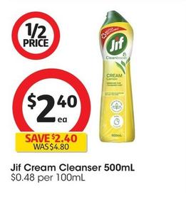 Jif - Cream Cleanser 500mL offers at $2.4 in Coles